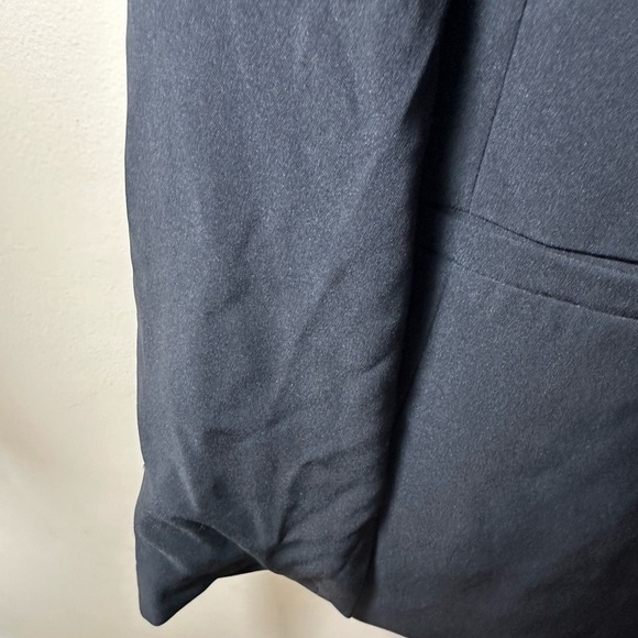 Lulus Womens Black Notch Lapel  Besom Pocket Split Back Stretch Suit Blazer M - Picture 5 of 5